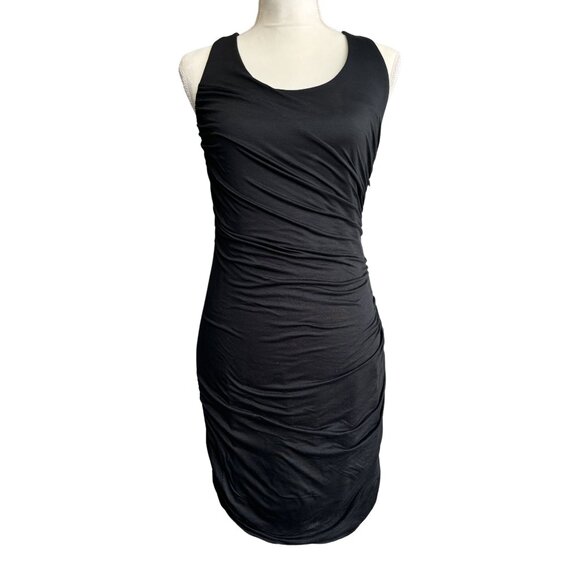 Rag & Bone Black Sleeveless Ruched Stretch Dress Size 6 - Picture 1 of 6